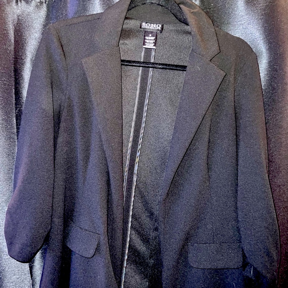 Soho Apparel Black Cardigan Style Blazer Size Small